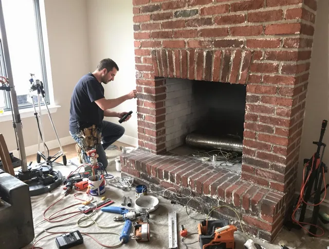 Fort Myers Chimney Sweep specialist finalizing chimney liner service in Fort Myers, FL