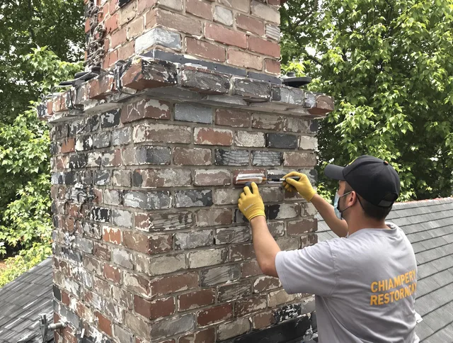 In-progress chimney restoration by Fort Myers Chimney Sweep in Fort Myers, FL