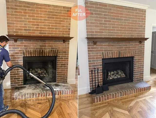 Fort Myers Chimney Sweep carefully sanitizing a fireplace in Fort Myers, FL